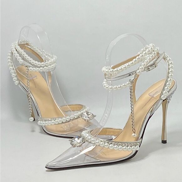 Mach & Mach Diamond Of Elizabeth PVC Embellished High-Heel Pumps size 38.5 - Picture 7 of 14